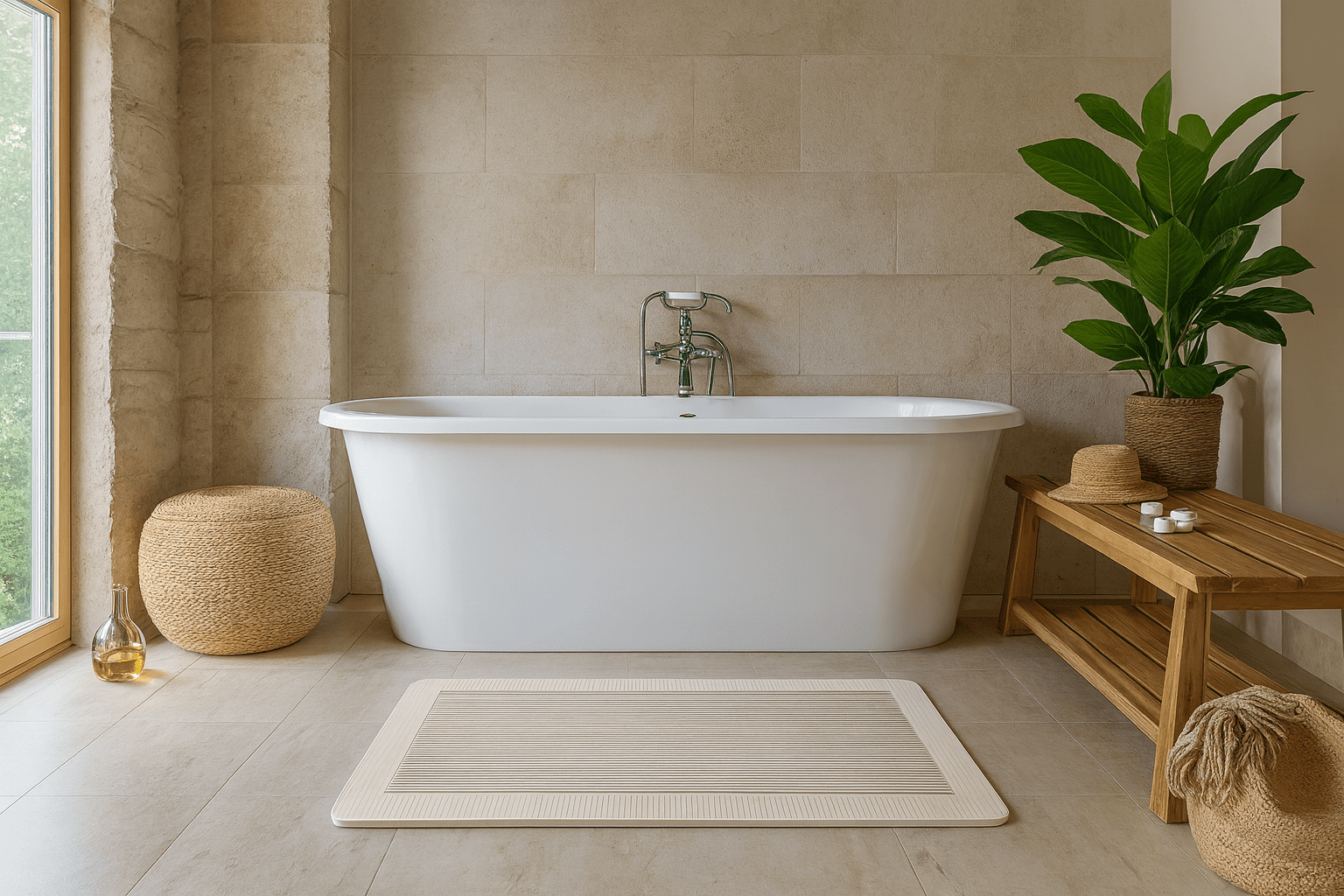 Diatomite Bath Mat - Milano Crema - Image 2