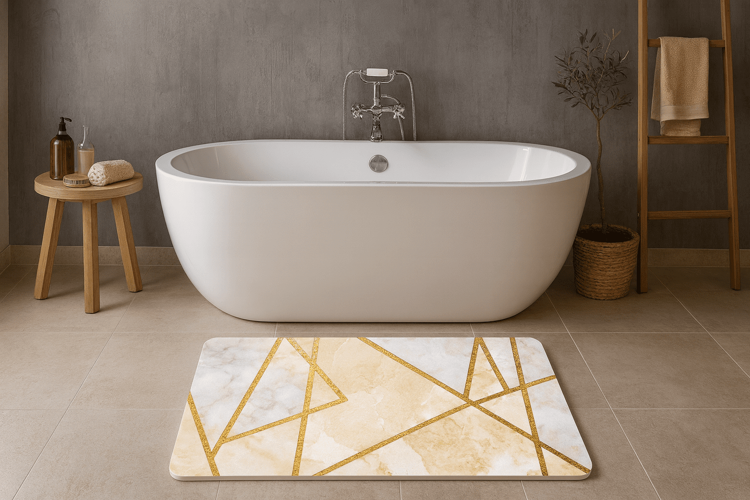 Diatomite Bath Mat - Santani Gold - Image 2