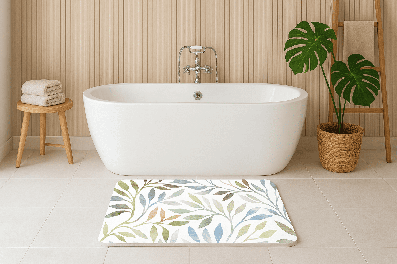 Diatomite Bath Mat - Spring Blossom - Image 2