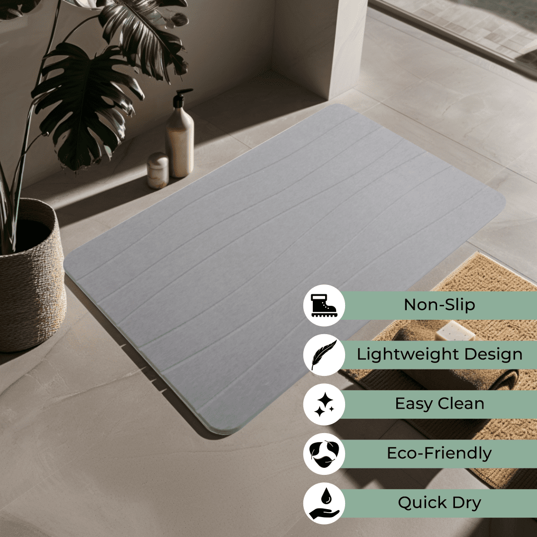 Diatomite Bath Mat - Graphite Grey - Image 4