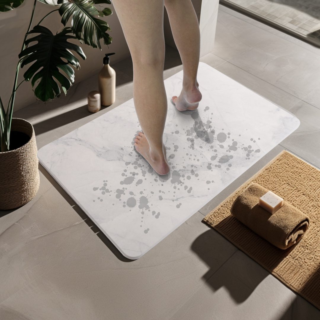Diatomite Bath Mat - Salina Grey Marble - Image 4