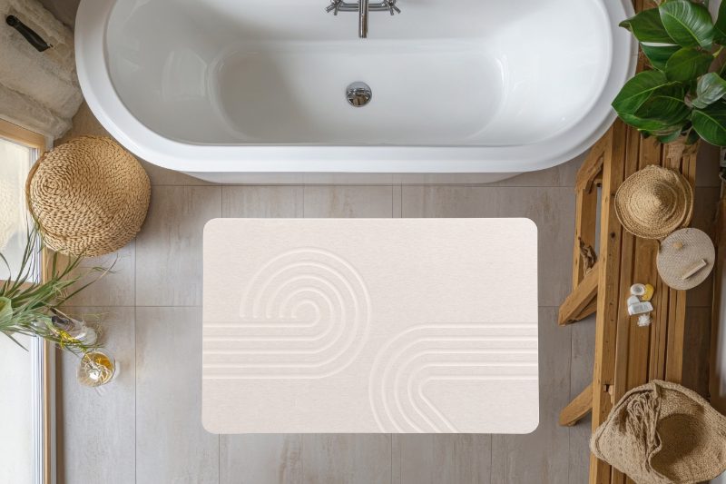 Diatomite Bath Mat - Travertino Ivory