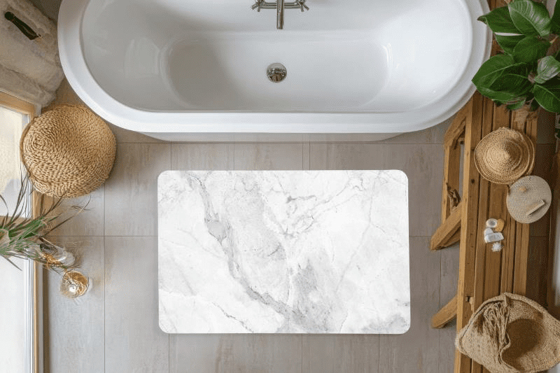 Diatomite Bath Mat - Salina Grey Marble